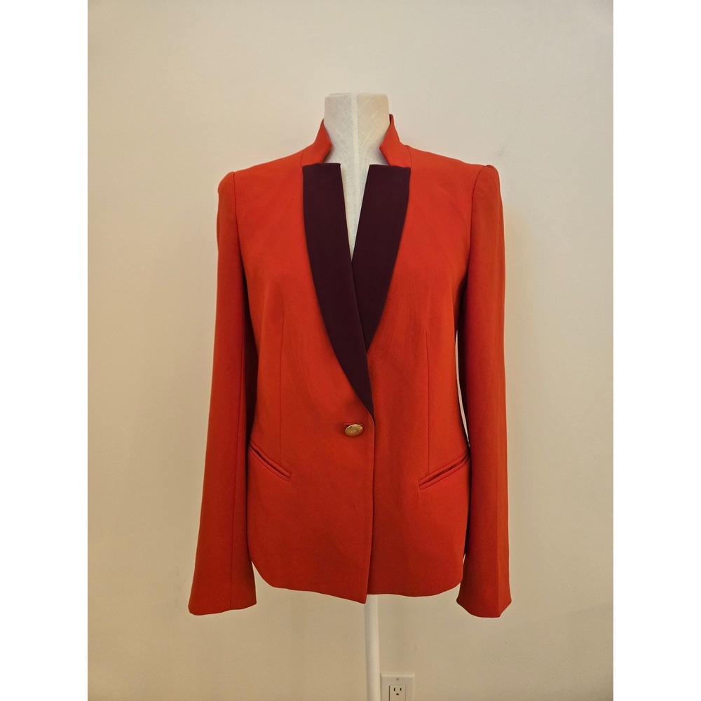 Marc by Marc Jacobs Colorblock Button Blazer Jacket Orange  Red Burgundy Size 8